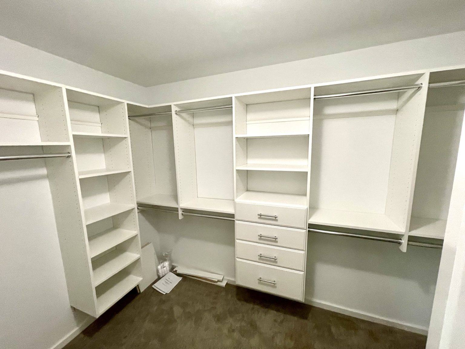Closet system installation