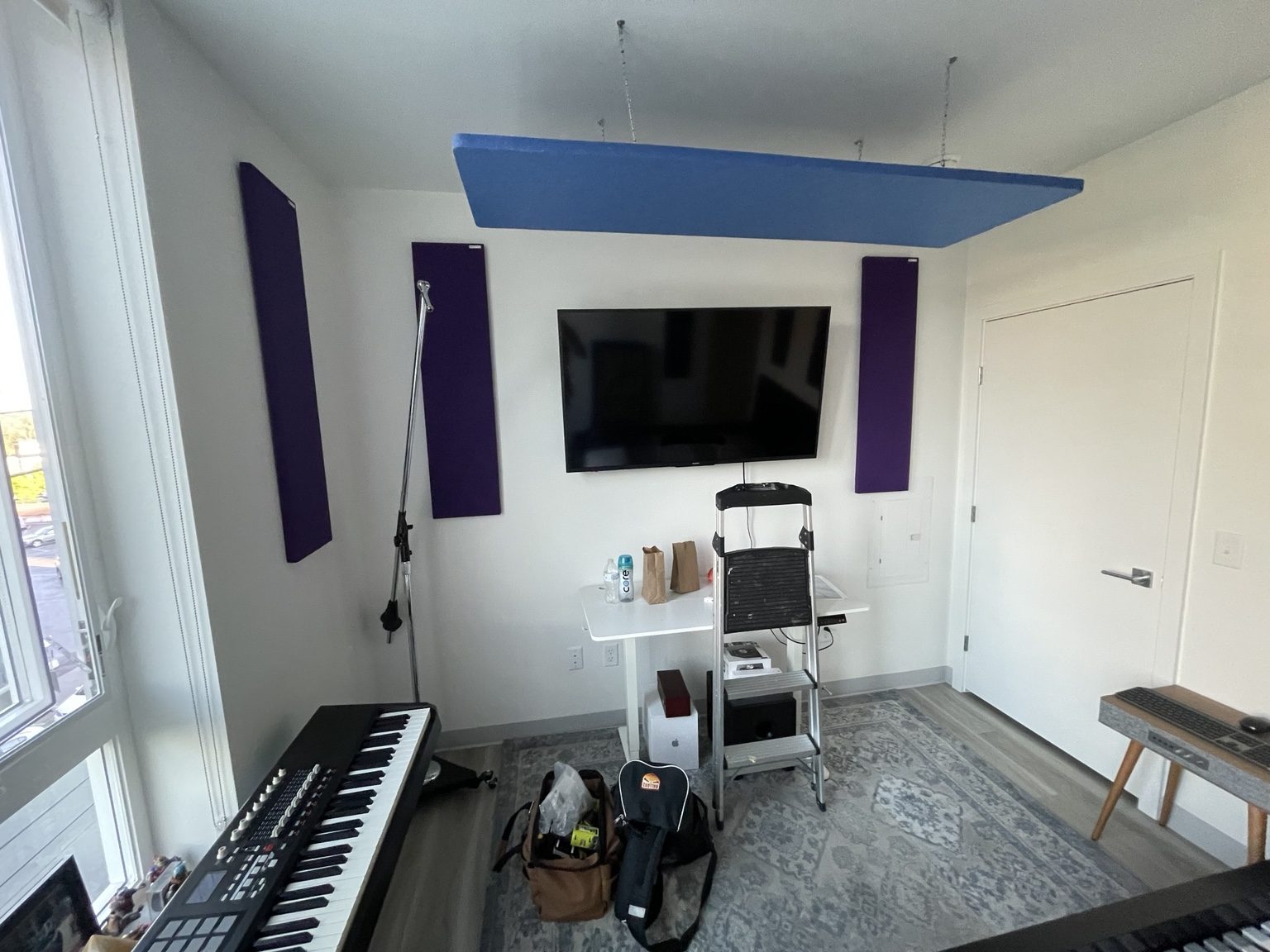 Handyman project with TV and acoustic panels