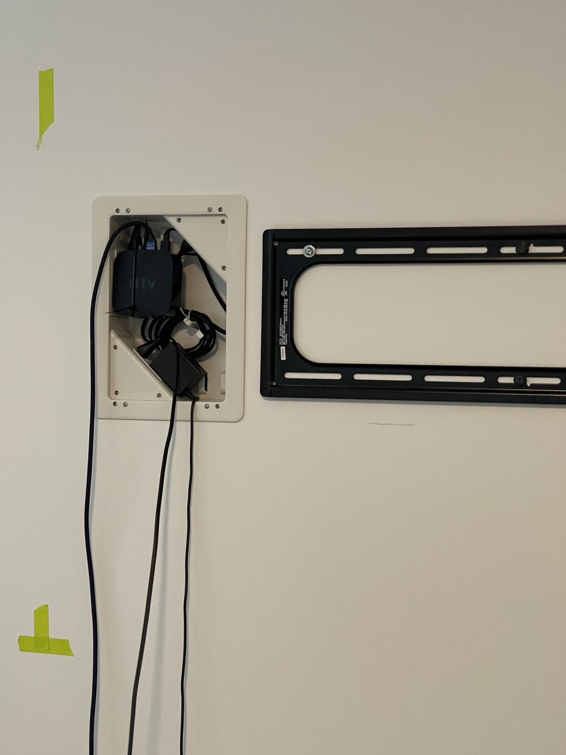 TV mounted on wall